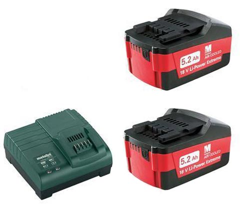 Metabo Basis-Set 2x 5.2Ah Akkus mit Ladegerät