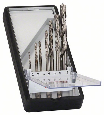 Bosch Holzbohrer-Set 1/4\" 6-kant Schaft 2-8mm