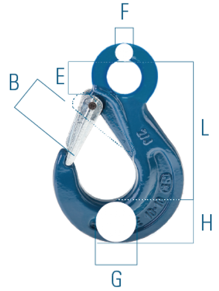 Spanset Lastenhaken mit Oese und Klinke 2000kg