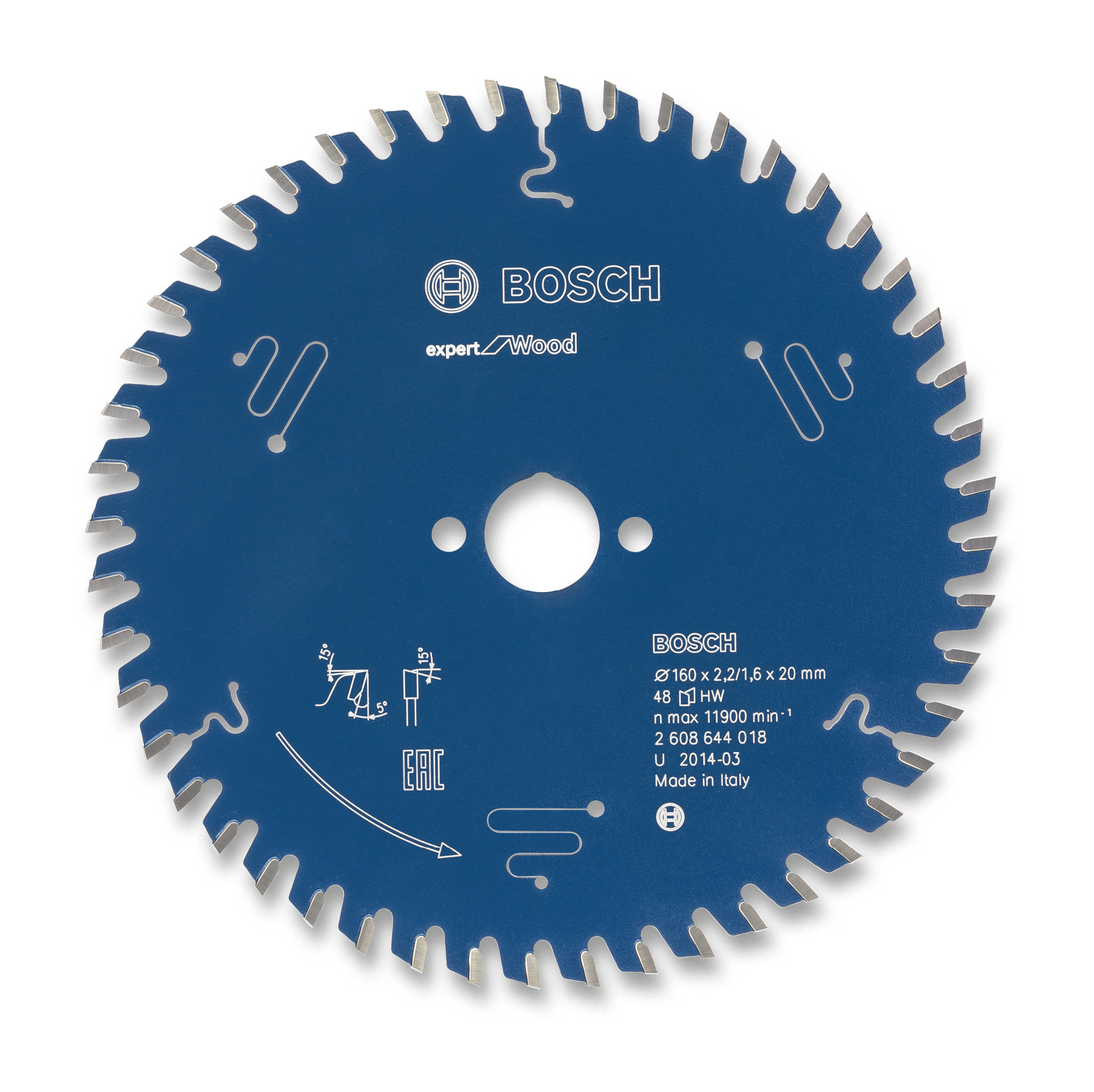 Bosch Kreissägeblatt für Holz 165x20x2.6mm 48WZ