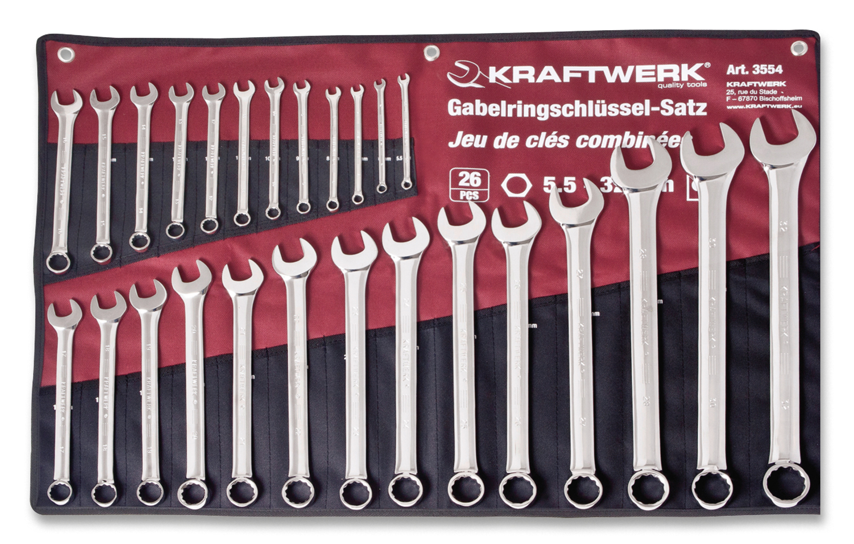 Kraftwerk Ringgabelschlüsselsatz 5.5-32mm 26-tlg.