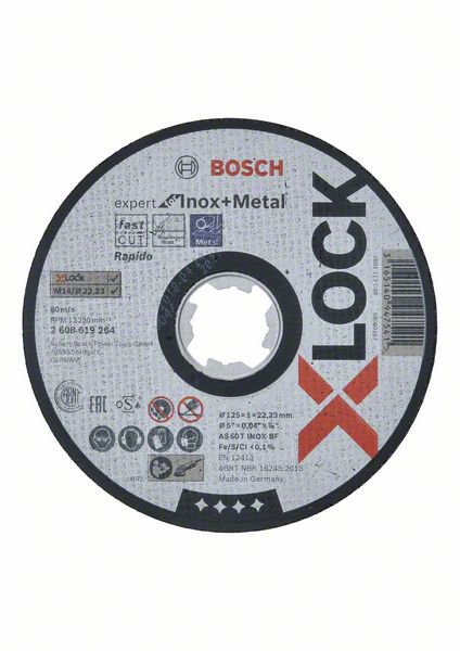 Bosch X-Lock Trennscheibe, 125x1 Rapido INOX ger.