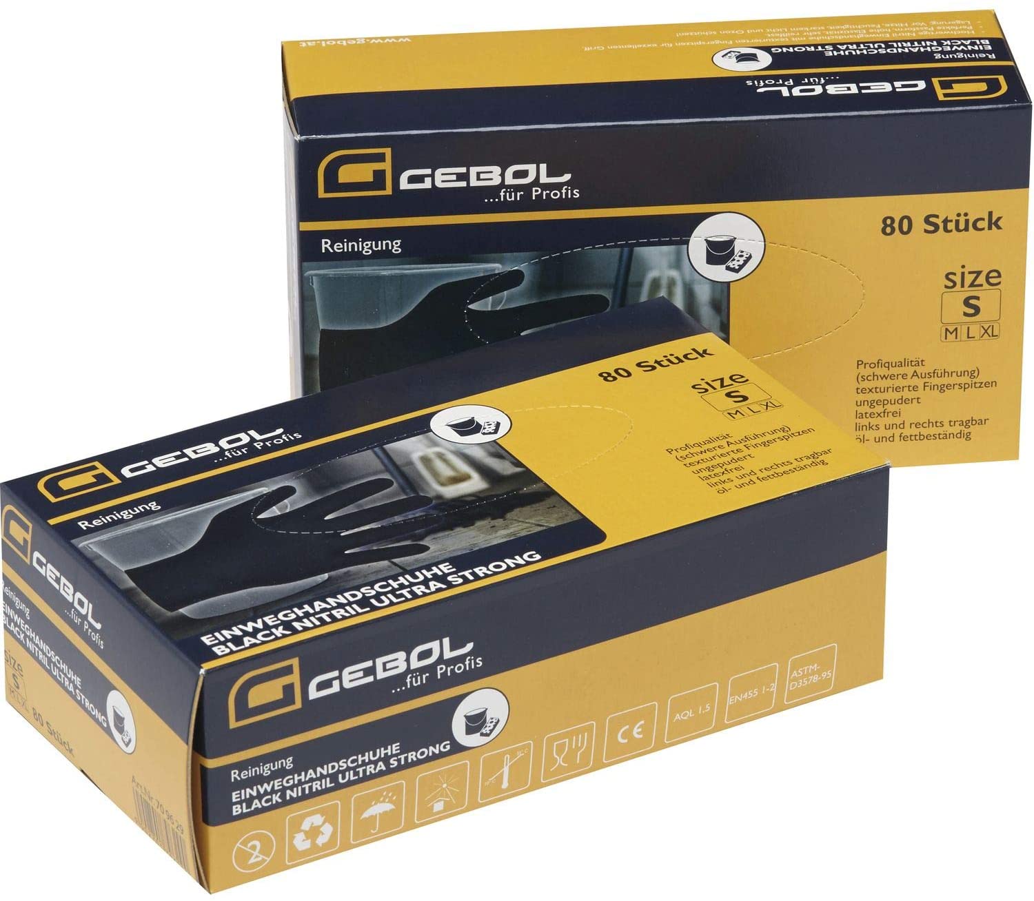 Gebol Einweghandschuhe Black Nitril Grösse L