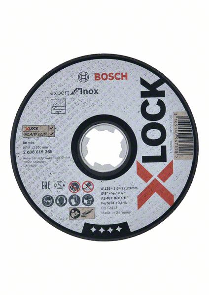 Bosch X-Lock Trennscheibe, 125x1.6mm INOX ger.