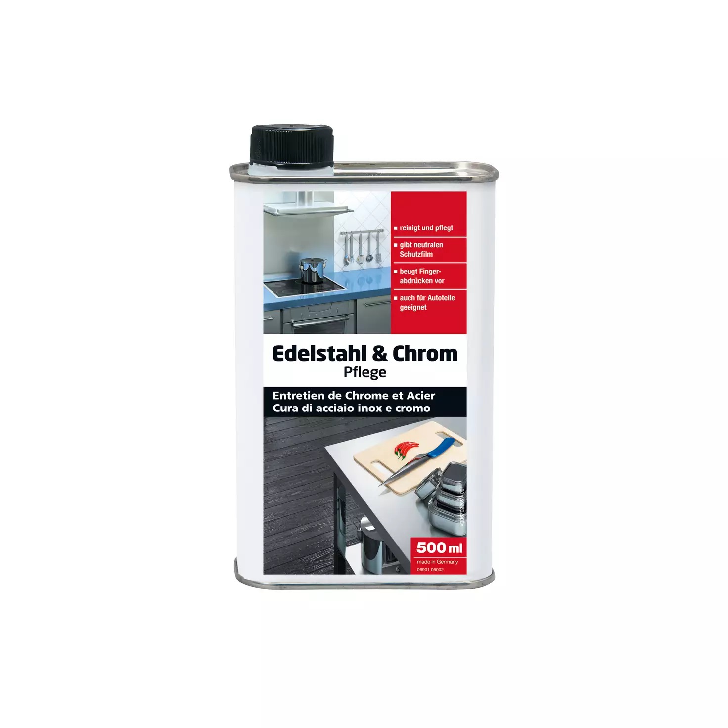 Glutoclean Edelstahl und Chrom Pflege, 500ml