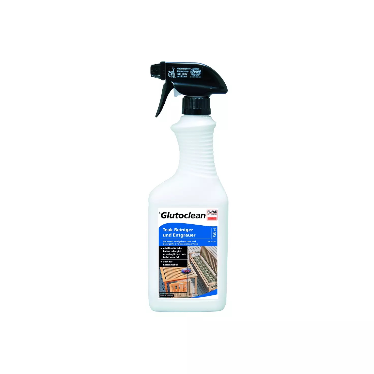 Glutoclean Teak Reiniger u. Entgrauer, 750ml