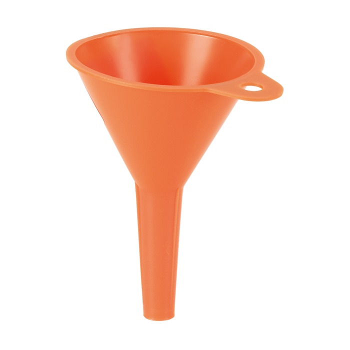 Plastiktrichter orange ohne Sieb 0.27 L 120 mm
