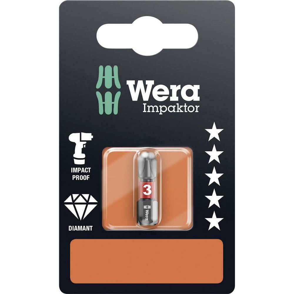 Wera Phillips-Recess-Bits, Impact, PH3x25mm, SB