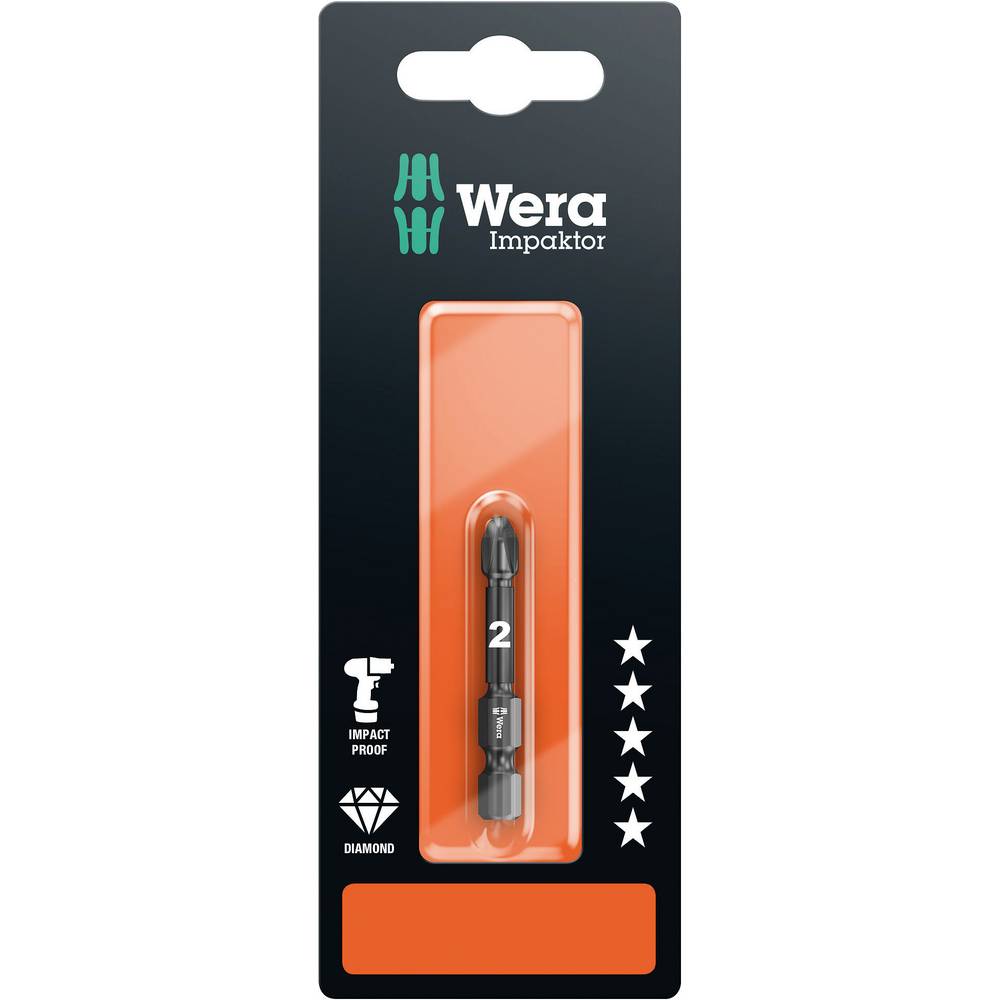 Wera Pozidrive-Bits, Impact, PZ2x50mm, SB