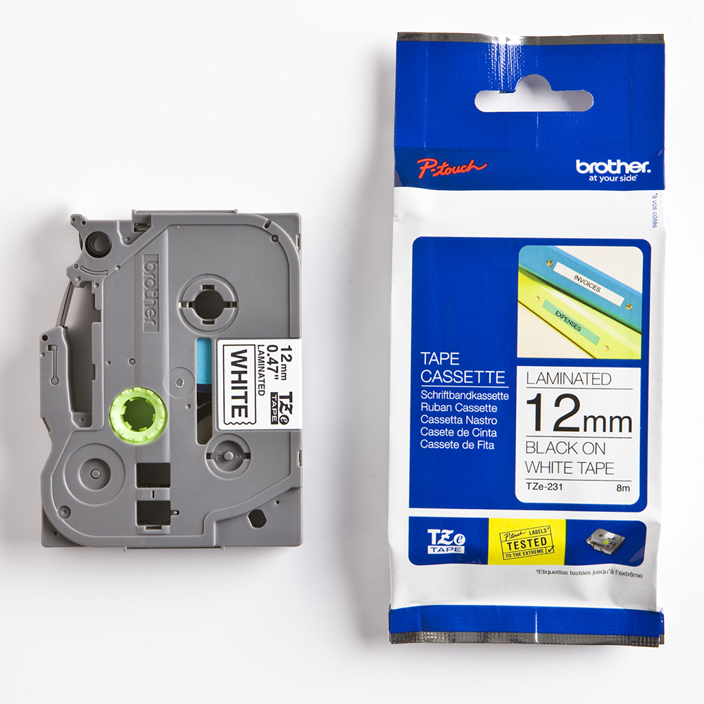 Brother Beschriftungsband 12mm sw auf w TZE-231