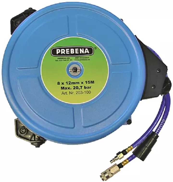 PREBENA Druckluft-Schlauchaufroller, 20 m