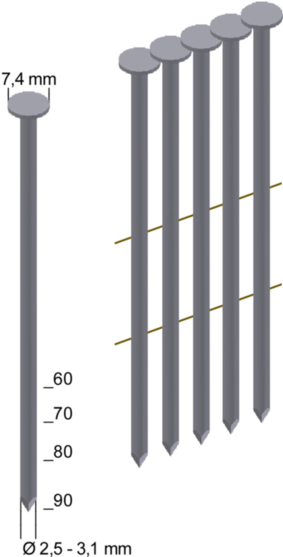 PREBENA Coil-Nägel blank CNW 28/70 BK, 70mm
