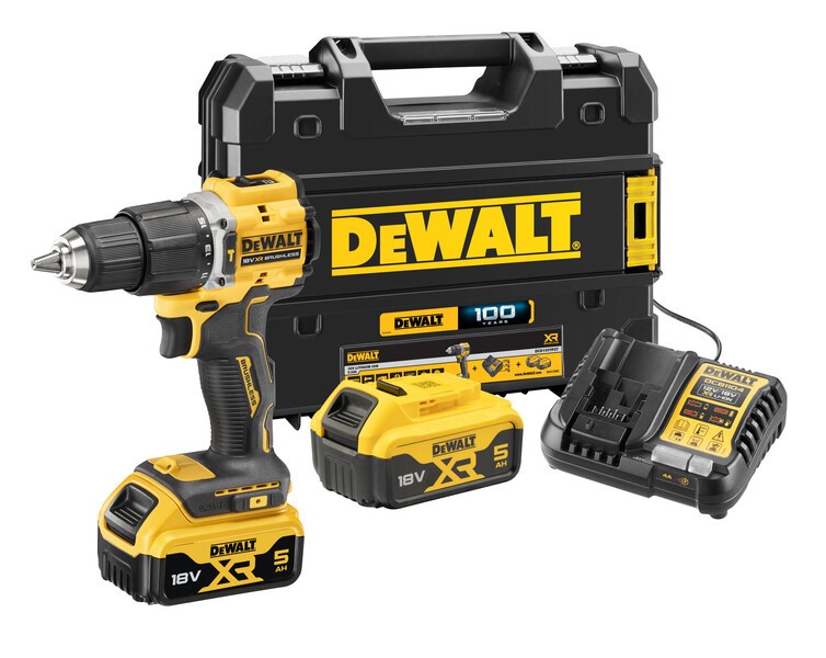 DEWALT Akku-Bohrschrauber DCD100YP2T-QW "100 Year"