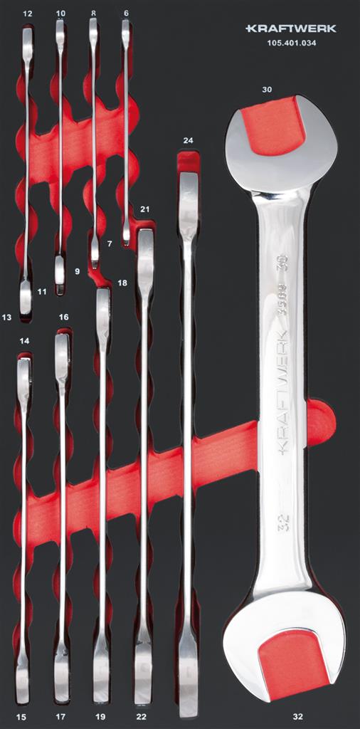 Kraftwerk Doppelgabelschl.satz 10-tlg 20x40 Einlag