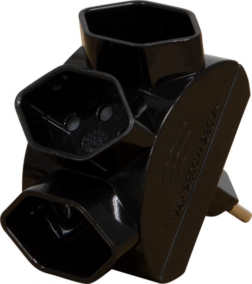 Brennenstuhl Abzweigstecker 3-fach,schw,stern