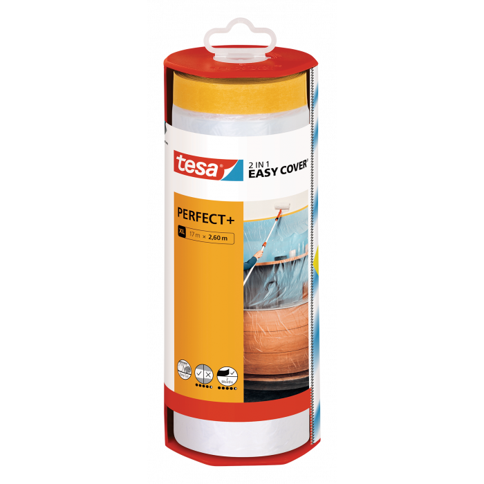 Abdeckfolie Perfect+ mit Abroller XL 17 m x 2.60 m
