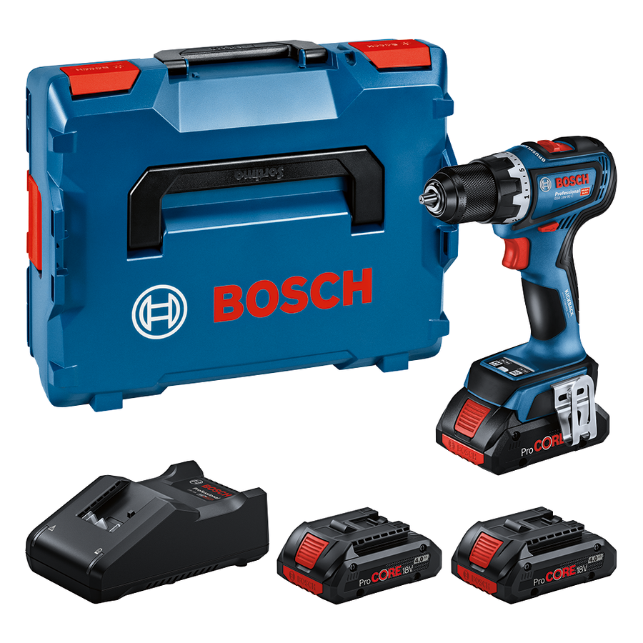 BOSCH Akku-Bohrschrauber GSR 18V-90 C, 3x4.0Ah PC