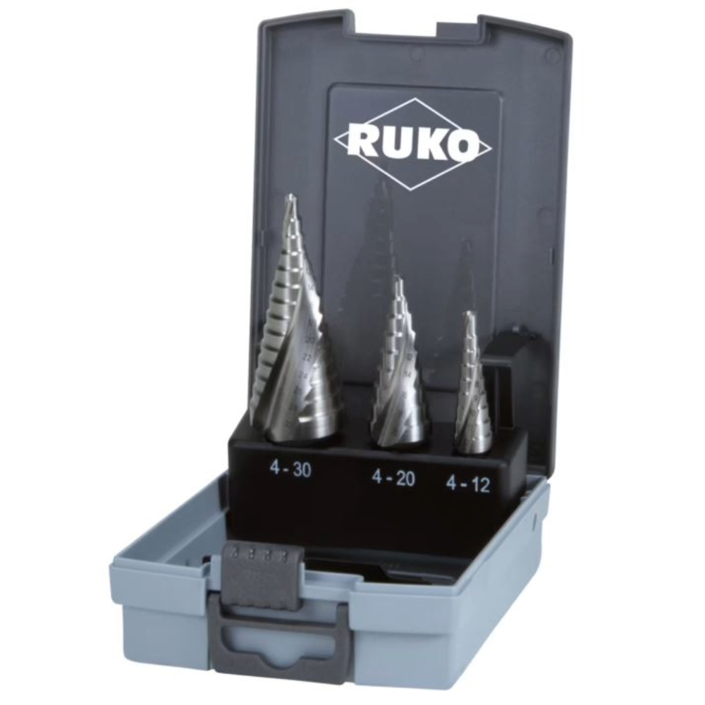 RUKO Stufenbohrer-Satz HSS spiralgenutet