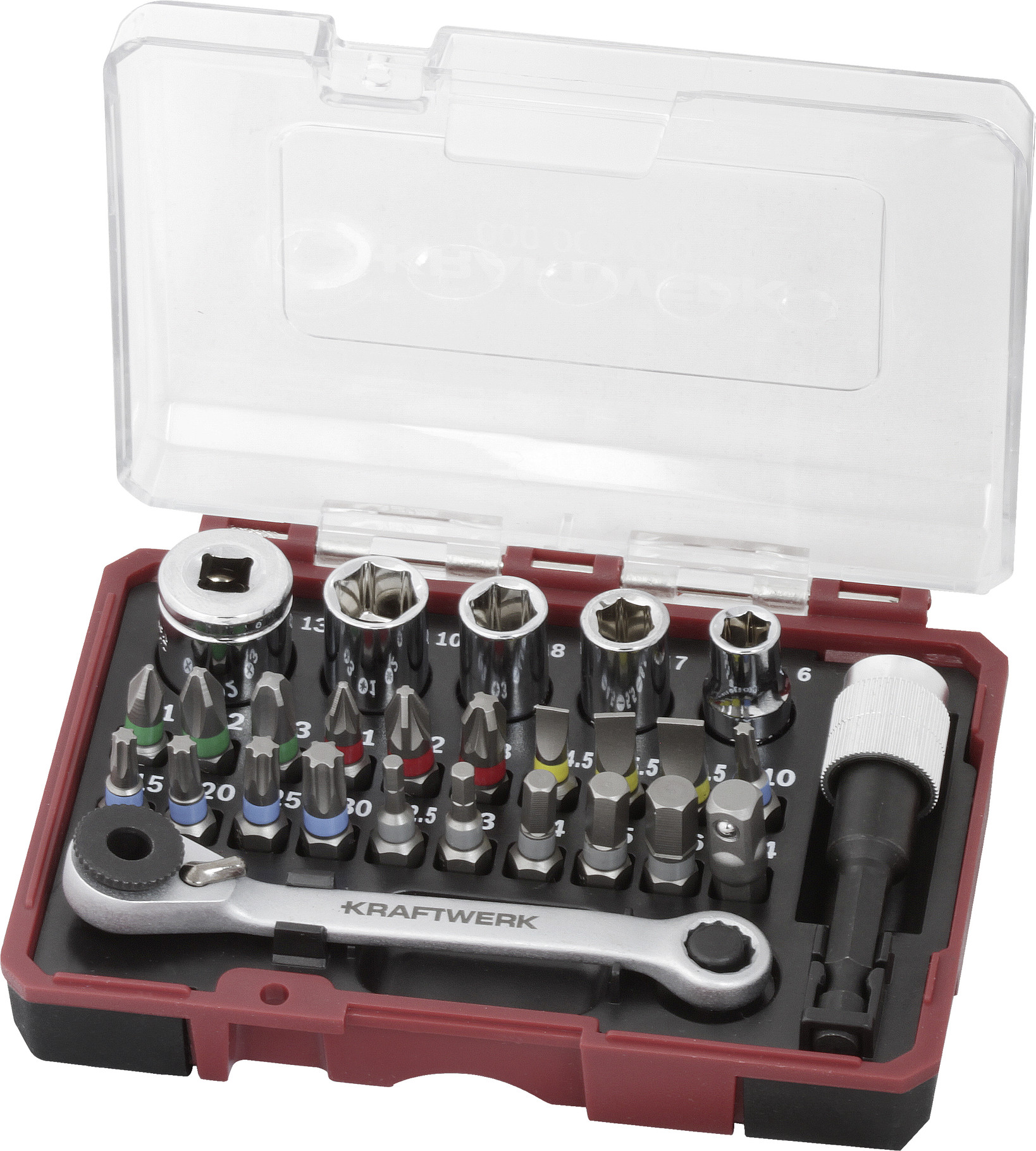 Kraftwerk Bit Box, Ratschenschlüssel 1/4", 27 tlg.