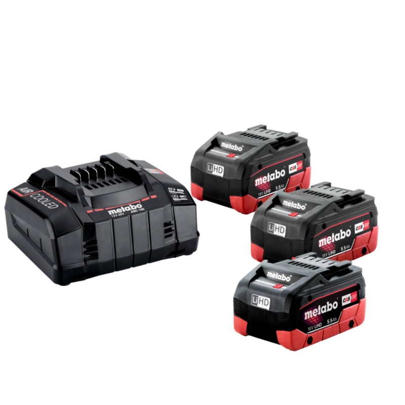 Metabo Basis-Set 18V 3x5.5Ah LiHD RHYNER