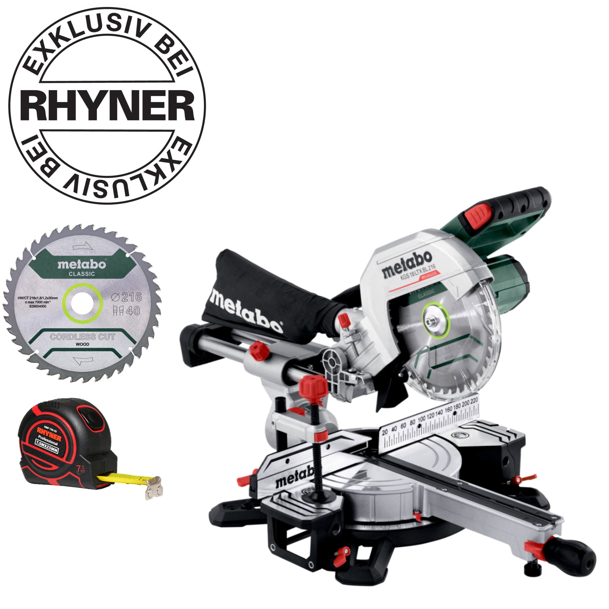 Metabo Akku-Kappsäge KGS 18 LTX BL 216 RHY-SET